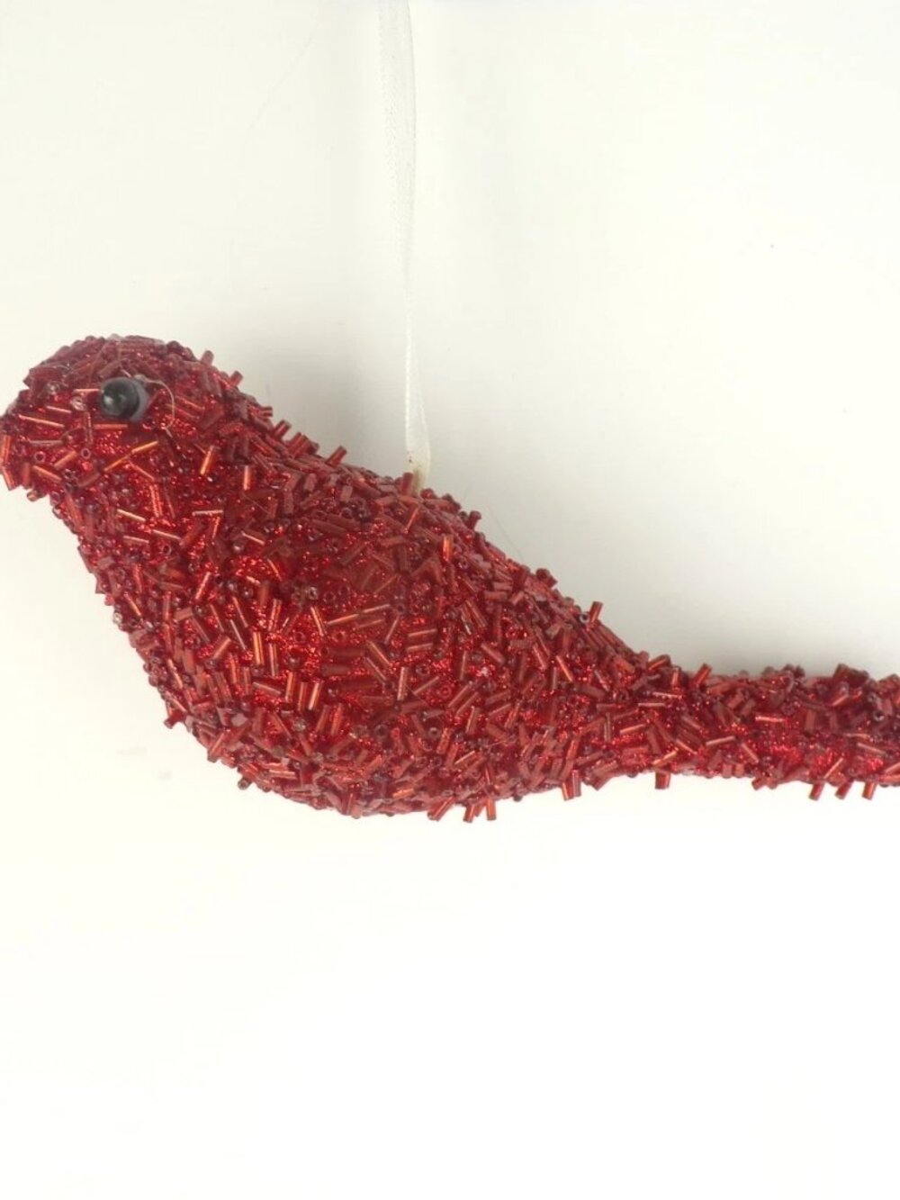 NEW Red Sequin Glittery Large Bird Lover Holiday Christmas Tree Ornament Decor